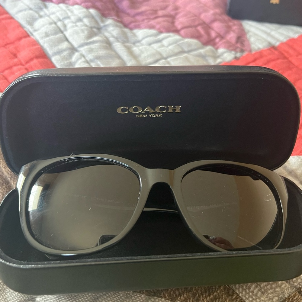 Coach Cailin Black sunglasses and hard shell case